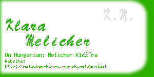 klara melicher business card